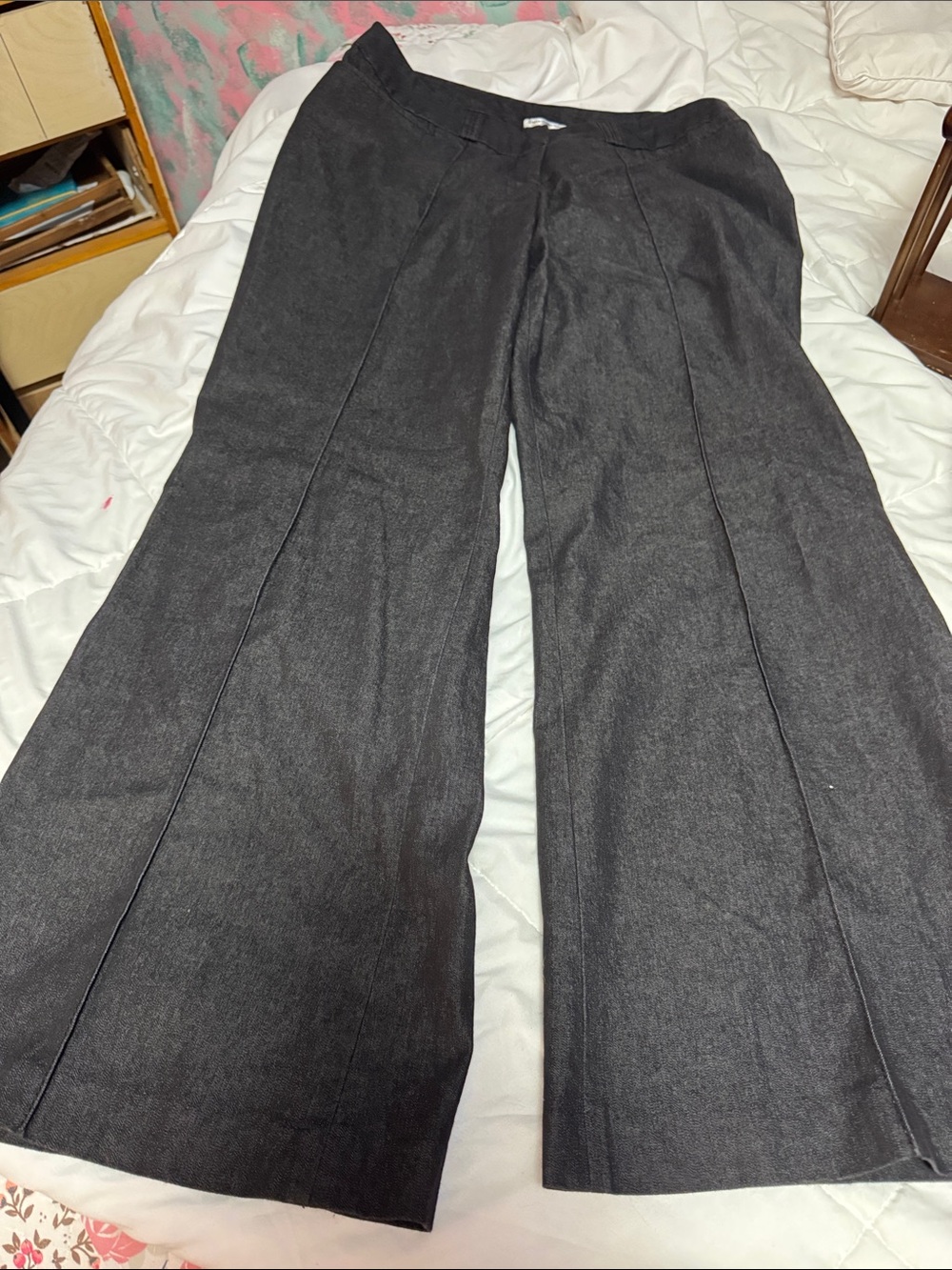 Dalia Collection Black Wide-Leg Dress Pants